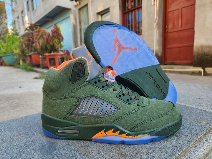 Factory Pas Cher Nike Chaussures Air Jordan 5 Retro Olive Homme Vert